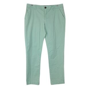 TOMMY HILFIGER 8 Women's Chino Pants Aqua Blue Mid-Rise Tapered Flat Front